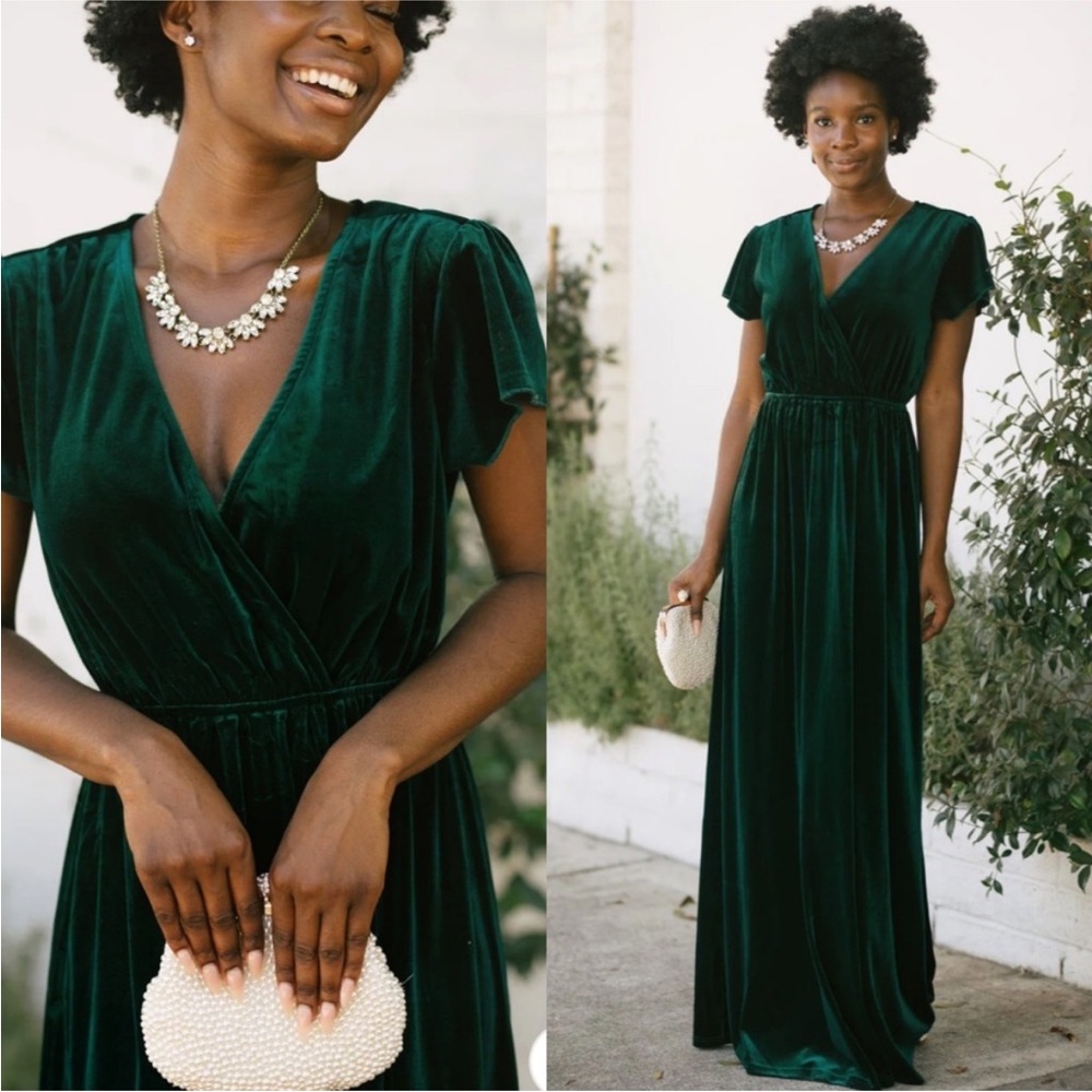 Green Velvet Maxi Dress